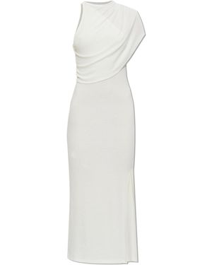 Courreges Dress With Embroidered Logo - White
