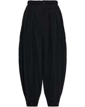 Yohji Yamamoto Pleated Loose-Fit Trousers - Black