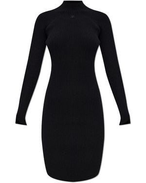 Courreges Ribbed Dress - Black