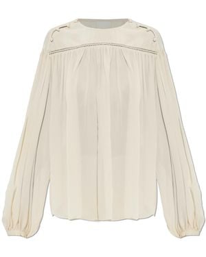 Isabel Marant Silk Top "Nuna" - Natural