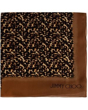 Jimmy Choo Silk Scarf With Animal Motif - Black