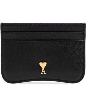 Ami Paris Leather Card Holder - Black