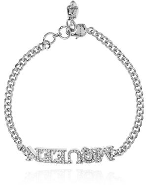 McQueen Bracelet With Shimmering Crystals - White