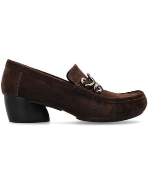 Loewe 'Oval Double L' Heeled Loafers - Brown