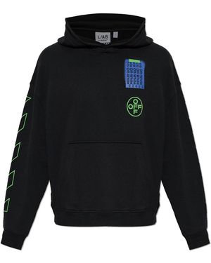 LAB C.O. OFF WHITE Hoodie With Hood - Blue