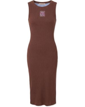 Marni Dress With A Side Slit - Brown