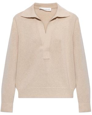 Victoria Beckham Long Sleeve Polo - Natural