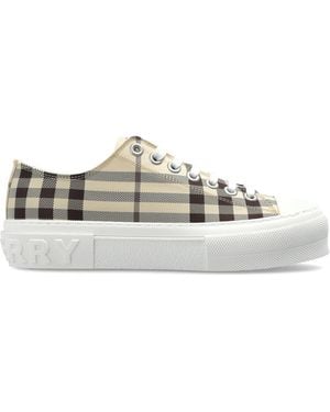 Burberry Sports Shoes With A Check Pattern - Natural