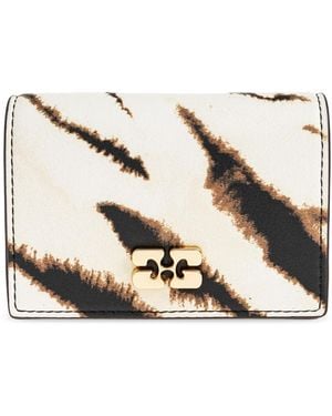 Ganni Wallet With Print - Natural