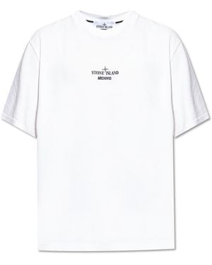 Stone Island T-Shirt With Logo - White