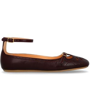Chloé Leather Ballet Flats 'Misty' - Red