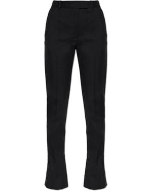 McQueen Wool Pleated Trousers - Black