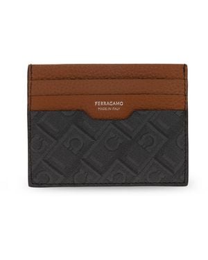 Ferragamo Leather Card Holder - Brown