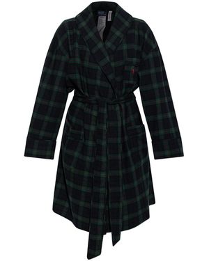 Polo Ralph Lauren Cotton Plaid Robe - Black