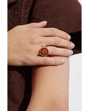 CASABLANCA Ring With Stone - Black
