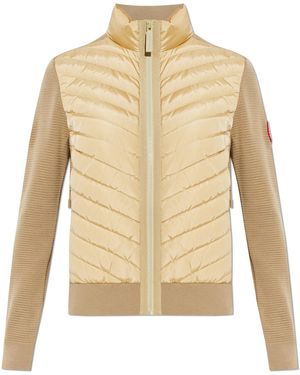 Canada Goose Cardigan With Quilted Front 'Hybridge' - Natural