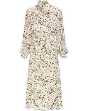 Valentino Garavani Silk Dress With Polka Dot Pattern - White