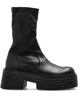 Agl Attilio Giusti Leombruni Platform Ankle Boots 'Lignes' - Black