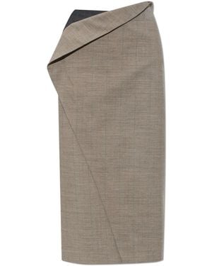 Jil Sander Wool Skirt With Slit - Grey
