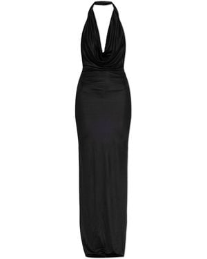 DSquared² Long Dress With Open Back - Black