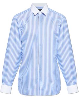 Tom Ford Shirt With A Striped Pattern - Blue