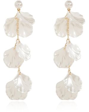 Self-Portrait Long Earrings - White
