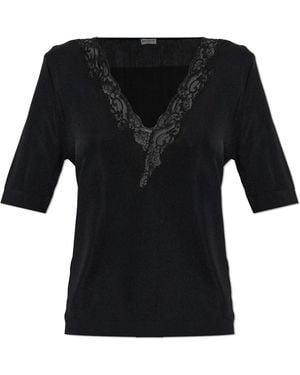 Balmain Top With Lace Trim - Black