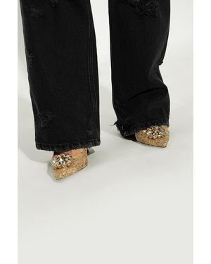 Dolce & Gabbana Lace Stiletto Pumps - Metallic