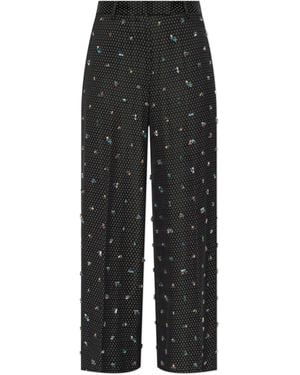 Dries Van Noten Trousers With Applications - Black