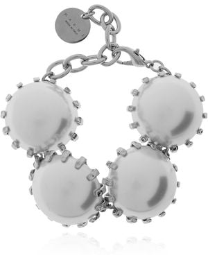 Marni Bracelet With Glass Pearls - Metallic
