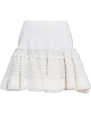 Alaïa Short Skirt With Ruffles - White