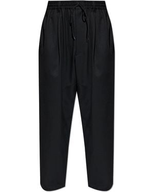 Y-3 Wide-Leg Trousers - Black