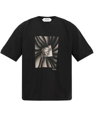 Versace T-Shirt With Print - Black