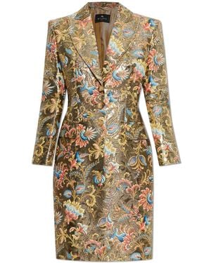 Etro Coat With Sewn-In Shoulder Pads - White