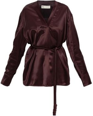 Tory Burch Satin Top With Decorative Cord - Red
