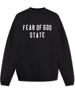 Fear Of God Sweatshirt With Embroidered Logo, - Black