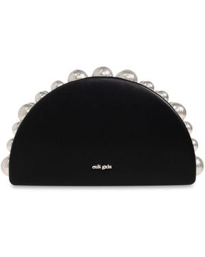 Cult Gaia Leather Clutch 'Gili' - Black