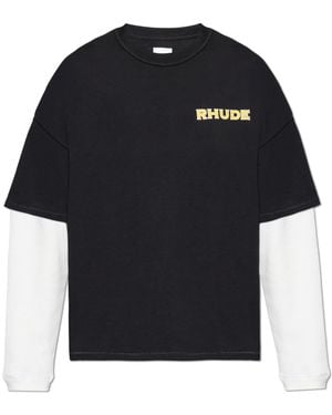 Rhude Long Sleeve T-Shirt - Black