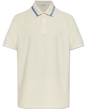 Moncler Polo With Logo Patch - White