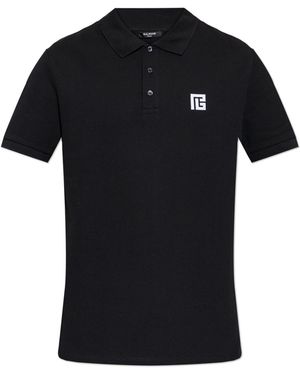 Balmain Polo With Logo - Black