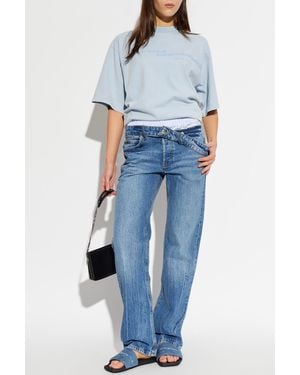 Alexander Wang T-Shirt With Printed Logo - Blue
