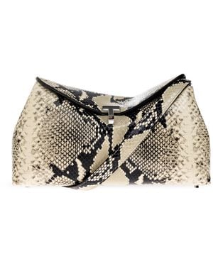 TOTEME Leather 'T-Lock' Bag With Animal Motif - Natural