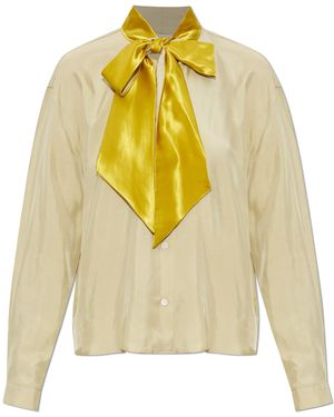 Marni Shirt With Decorative Bow - Yellow