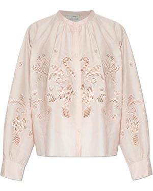 forte_forte Openwork Top - Natural
