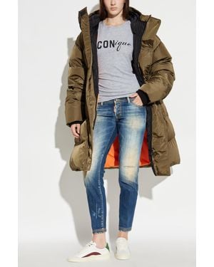 DSquared² Long Down Coat - Green