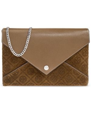 Tory Burch Clutch Bag 'T Monogram' - Brown