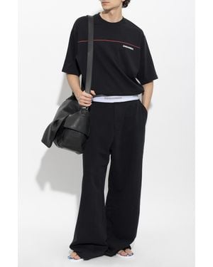 DSquared² Wide-Leg Sweatpants - Black