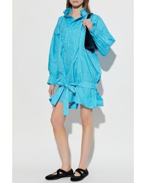 KENZO Loose-Fit Dress With Belt - Blue