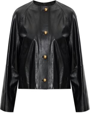 Max Mara "Bouquet" Leather Jacket - Black