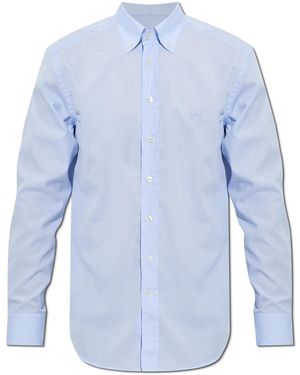 Etro Tailored Shirt With Embroidered Logo - Blue